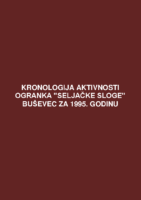 Kronologija aktivnosti Ogranka Seljačke sloge Buševec za 1995. godinu.