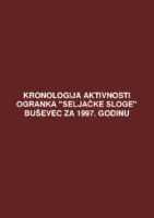 Kronologija aktivnosti Ogranka Seljačke sloge Buševec za 1997. godinu.