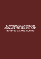 Kronologija aktivnosti Ogranka Seljačke sloge Buševec za 2000. godinu.
