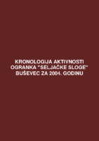Kronologija aktivnosti Ogranka Seljačke sloge Buševec za 2005. godinu.